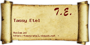 Tassy Etel névjegykártya